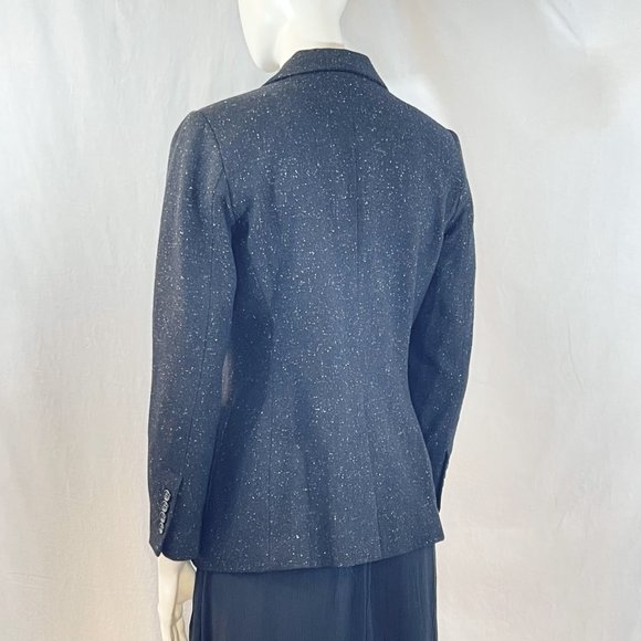 Black Wool Blend Blazer With Speckles | Talbots - Picture 4 of 9